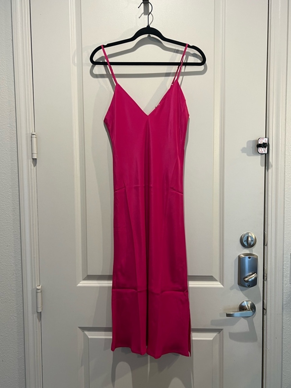 Gold Hawk Pink Silk Slip Dress Lined Bias Cut Size M NWT - Picture 2 of 8